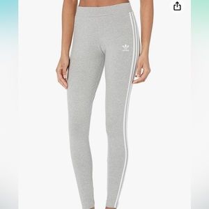 Adidas three stripe leggings gray size medium